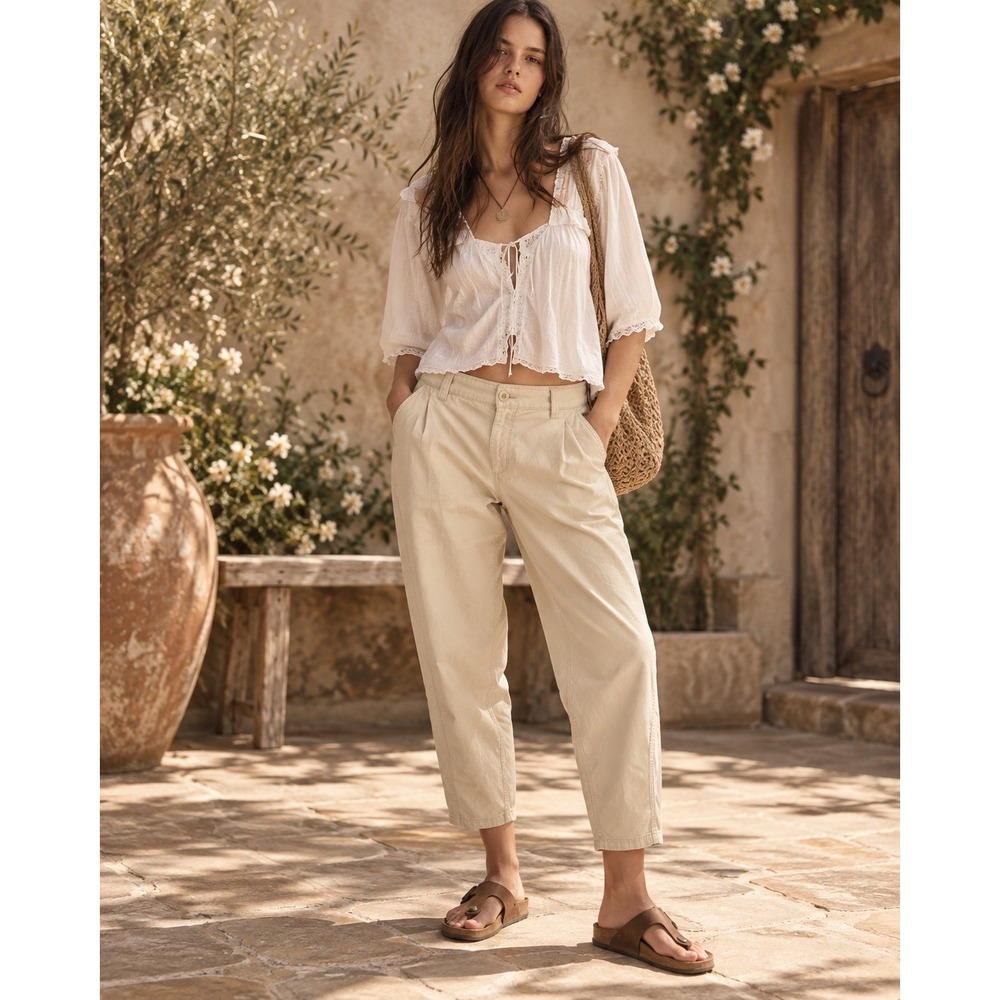 Old Navy OG Chino High-Rise Ankle Pants Khaki Beige XL New With Tags